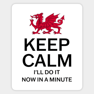 Keep Calm I'll Do It Now In A Minute Magnet